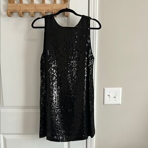 Black Sequin Sleeveless Dress